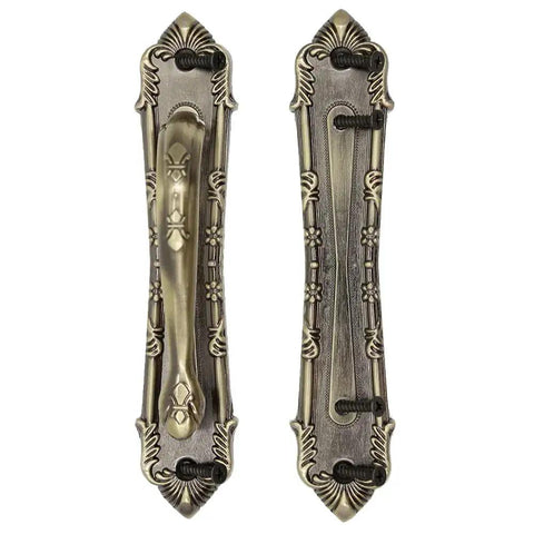 Heavy Duty Sliding Barn Door Pull Handle Bronze Set With Large Rustic Two Sided Design For Gates Garages Sheds And Furniture Solid Alloy Antique Door Handle In Bronze Tone 6.85 Inch