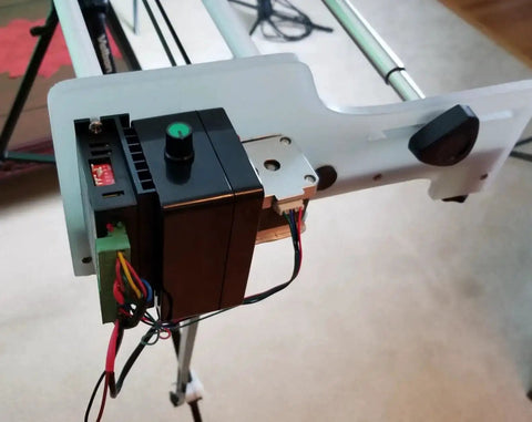 Installed 4 Pack Stepper Motor Driver Kit For Nema 17 23 34 CNC Controllers, connected to precision CNC setup for hybrid motors.
