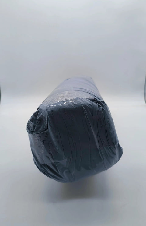Ceramic fiber blanket insulation roll with single-sided aluminum foil facing, 1x0.61 m, wrapped in dark plastic.