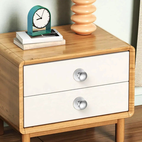 Two Pack Stainless Steel Suction Cup Handles on a wooden cabinet, no drilling required, easy installation, modern sleek design.