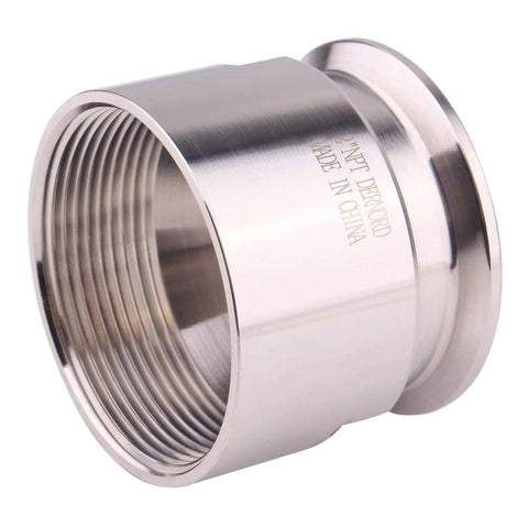 DERNORD 2 in tri-clamp adapter to FNPT ferrule, stainless steel sanitary pipe fitting