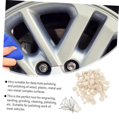 120 Pcs Wool Felt Polishing Wheel Set With Shank For Rotary Tools Buffing Wheels Kit For Metal Jewelry Watches And Industrial Grinding Accessories Pro Grade For Precision Finishing