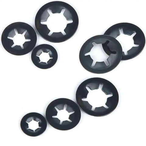 260 Piece Internal Tooth Starlock Locking Washers Set With 7 Sizes M3 To M12 65Mn Black Oxide Steel Rust Resistant Fasteners