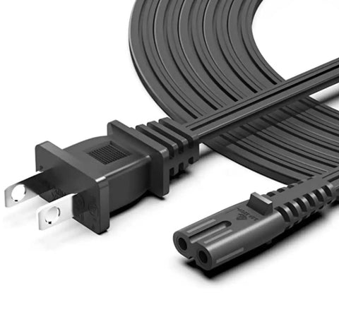 Heavy Duty 24V 2.5A 60W 2.1mm Tip Plug-In Power Adapter with flat power cord and two-prong plug