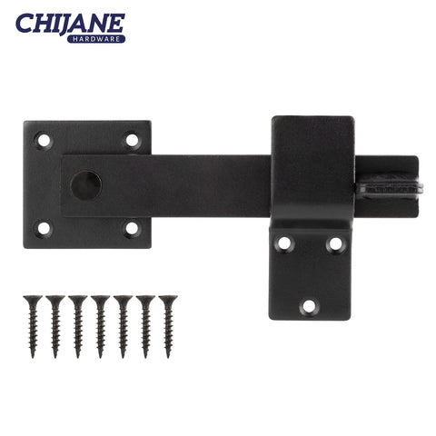 Heavy Duty 6 Inch Farm Flip Gate Latch For Outdoor Wood Fence And Barn Doors, Solid Black Gate Lock Hardware, with screws included