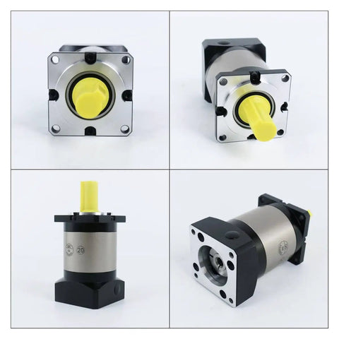 Beefy Planetary Gearbox Motor Reducer 5 to 1 and 10 to 1 Dual Ratios for Frame60 Servo Motor or Nema24 Stepper, four angles view
