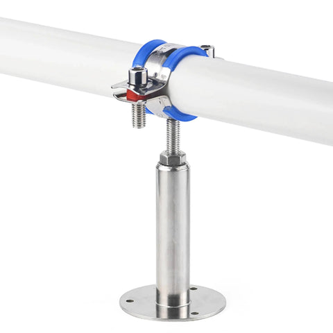 Heavy Duty 304 Stainless Steel Wall And Ceiling Pipe Mounts Two Pack With Adjustable Clamp Brackets For 24 To 28mm Tubes Height Adjustable From Fifty To One Hundred Millimeters Includes Screws Anchors And Hex Wrench