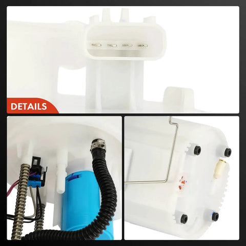 Electric Fuel Pump Module Assembly With Sending Unit For Ford F-150 2015 2019 V6 2.7L 3.5L Engines Without Extended Range Tank Direct Replacement Designed For Easy Drop In Installation And Long Lasting Performance, showing close-up details