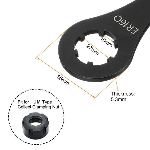 O-Type Collet Chuck Wrench Spanner For ER16 Lathe Clamping Nut With Red Non Slip Handle Carbon Steel Forged For Toughness