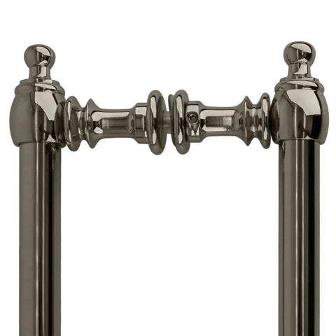 Polished Nickel 8 Inch Center-To-Center Colonial Style Back-To-Back Pull Handle With Brass Hardware Ergonomic Contoured Design