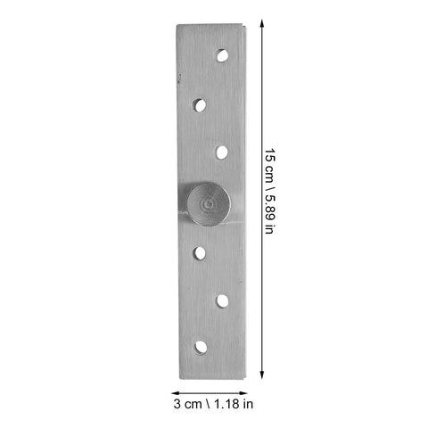 Hidden Door Pivot Hinges Kit 6 Pieces Pro Grade Heavy Duty Concealed Stainless Steel With 360 Degree Rotation For Secret Bookcase And Cabinet Doors Installations Noise Reducing Concealed Pivot System shown front view with dimensions
