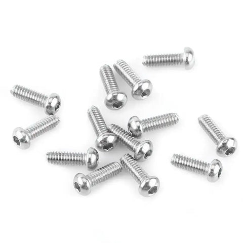 Close-up of 230-Piece M2 Stainless Steel Button Head Screws, part of the Hex Socket All-in-One Pro-Grade Kit for DIY projects and RC cars.