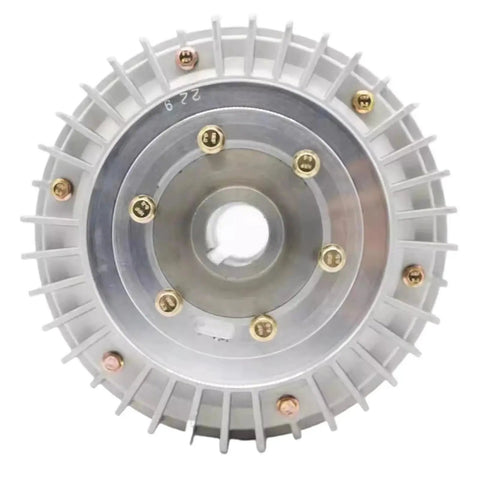 Amazon shell rotating hollow-shaft magnetic powder brake, 24V hole-type, front view.