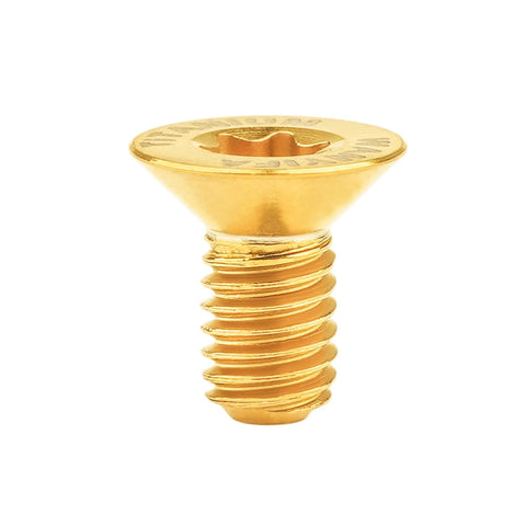 10 Pcs Titanium Countersunk Torx T10 M3 Bolts Set With Flat Head Gold Finish Lengths 6Mm 8Mm 10Mm 12Mm 15Mm 18Mm 20Mm Grade 5 6AL-4V Titanium Alloy Corrosion Resistant High Strength Screws