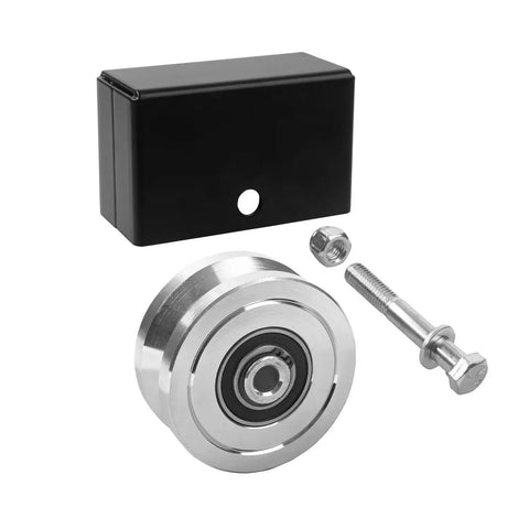 4 Inch V-Groove Gate Wheel With Welded Bracket Box for Sliding Inverted V Track Gates Up To 3000 Lbs Dual Sealed Bearings