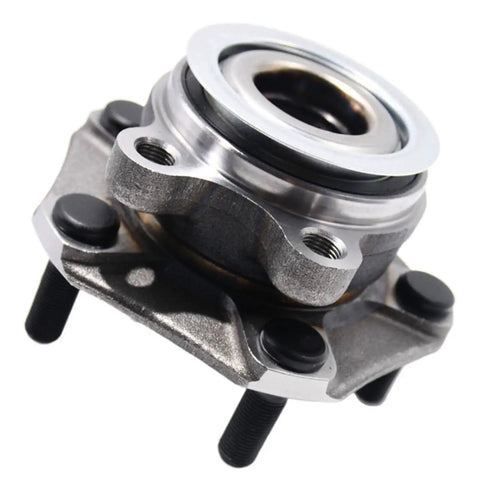 Heavy Duty Front Wheel Hub And Bearing Assembly Fits 2013 2019 Nissan Sentra NV200 2013 2017 Nissan Leaf And 2015 2018 Chevy City Express 5 Lug OE Direct Replacement With Low Runout For Quiet Smooth Rides, front view