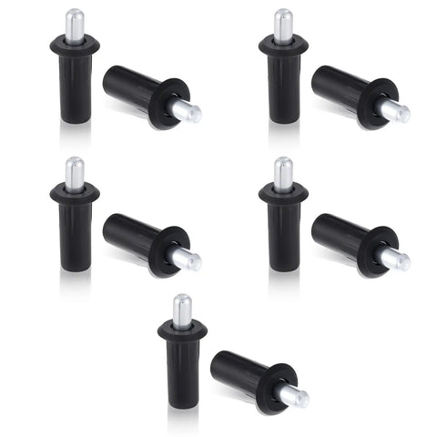 10 Pack DIY Friendly Cabinet Door Repair Pins And Damper Replacement Kit For Furniture Fittings With Telescopic Spring Loaded Pins Durable Plastic And Iron Construction For Cabinets Closets And Other Furniture Applications, pins on white surface