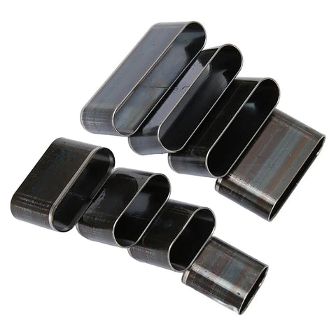 Pro Grade 8 Piece Leather Hole Punch Set With High Carbon Steel Punch Dies, assorted sizes, for crafting leather and fabric projects.
