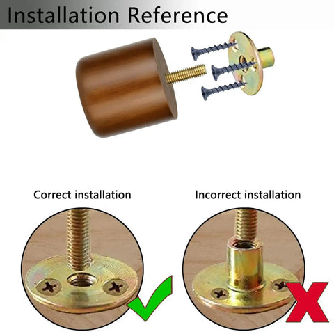 Installation guide for 2 Inch Wood Furniture Feet Set Of 4 With Pre Drilled M8 Bolts Not Adjustable Short Solid Hardwood Replacement Legs.