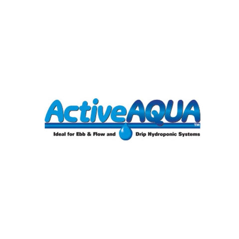 ActiveAQUA brand logo featuring blue text and a water droplet for hydroponic systems