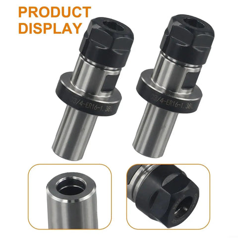 Two ER16 Collet Chuck Tool Holders for CNC Machines with 3/4 inch Shank, displaying heavy-duty precision built for smooth CNC milling.