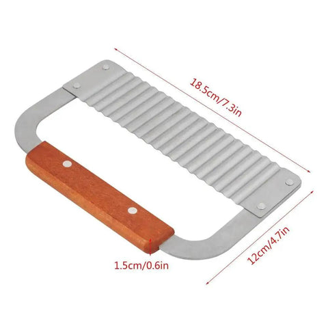 Stainless Steel Soap Cutter With Hardwood Handle Wavy Crinkle Cutter For Soap Loaf Wax Candles And Cakes Easy To Use Sharp Blade
