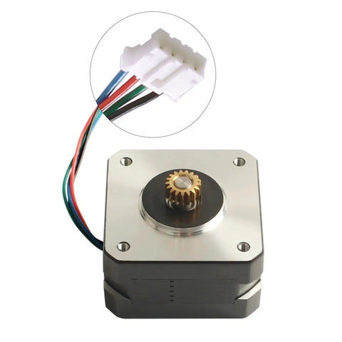Neptune3 Pro E Axis Drop In Extruder Motor Replacement with brass gear, wiring shown, for Neptune3 Pro/Plus Hotend, FYSETC