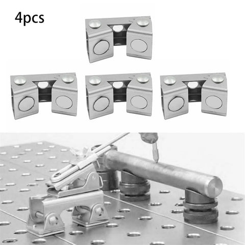 4 Piece V Type Welding Clamps Set With Adjustable Jig Holder And V Pads For Welding And Soldering Magnetic Base Fixture