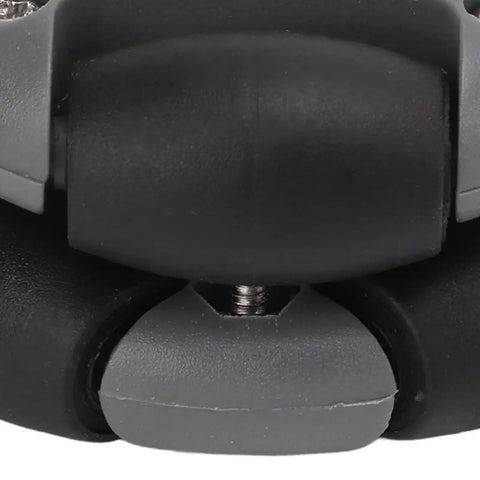 Close-up of Omni Directional Wheel 48mm for robots with 2kg load, nylon build, featuring shaft couplings and screws for smooth movement.