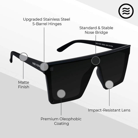 Polarized Work Sunglasses With Dope Side Shield Frames And Black Matte Finish, UV Protection, Built For Nightlife And Day Jobs