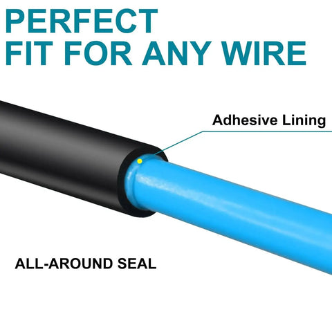 Cross-section of Half Inch Heat Shrink Tubing 10 Ft 3 To 1 Waterproof Adhesive Lined Dual Wall showing adhesive-lined interior.