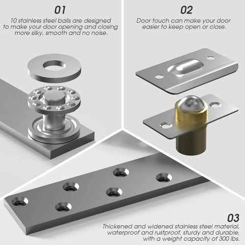 Close-up of Hidden Door Pivot Hinge 360 Degree Stainless Steel Heavy Duty 300lbs Capacity For Secret Bookcase Doors And Concealed Cabinets