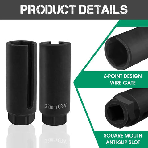 Oxygen Sensor Socket 22mm Seven Eighths Inch Hex With One Half Inch Drive, showcasing 6-point design and anti-slip slot
