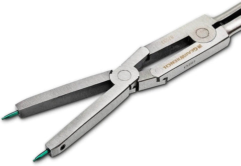 Double-X External Snap Ring Pliers For Tight Spaces With Extra Reach And Jaw Opening Wider Than The Handles, Model 82033