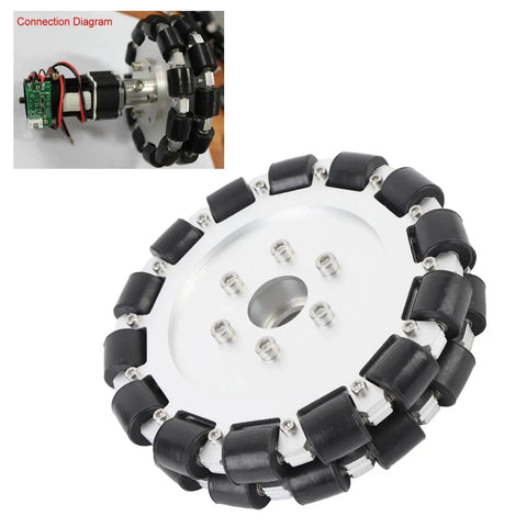 Dope Omnidirectional Mecanum Wheel For 152mm Robot DIY Kit with 19mm Rollers, aluminum alloy, 6 inch, front view