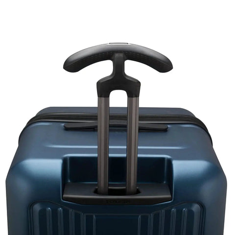 Close-up of Ultimax II 26 Inch Medium Trunk Spinner Luggage with matte navy hardshell, telescopic handle visible.