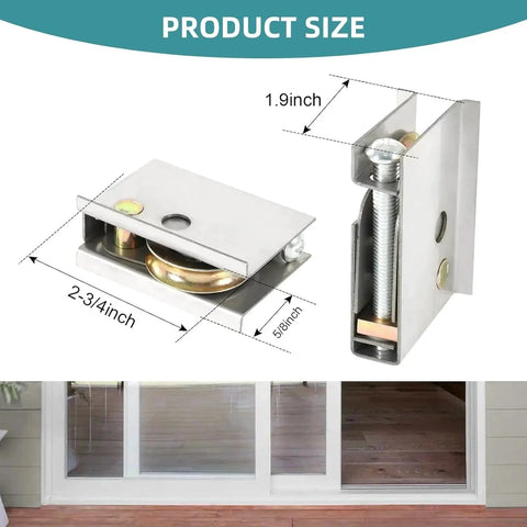 Sliding Patio Door Rollers Replacement Set With Two Rollers Per Set One And A Half Inch Steel Ball Bearing Rollers Adjustable Height