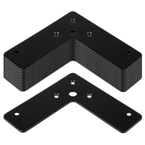 10 Pack Black Flat Corner Brace 4x4 Inches L Shaped Stealth Speed Mending Plate For Wood And Furniture 33 Lb Load Per Pack Cold Rolled Steel