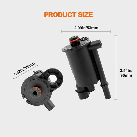 Diagram showing Vapor Canister Purge Valve Solenoid For Chevy Silverado Tahoe GMC Sierra Yukon 1999-2004 with dimensions