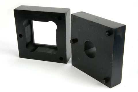 Square 45mm By 45mm One Sixteenth DIN Panel Punch Die Set With Draw Studs And Spacers Built For English And Metric Punch Sets 12 Ton Capacity