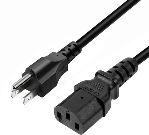 3 Prong Replacement Power Cord For Electric Pressure Cooker And Kitchen Appliances Like Rice Cooker Microwave Soy Milk Maker And More Universal Tough Cable For Quick Pot And Other 110V Models Built To Last, showing black 5 ft cord with 3-slot plug.
