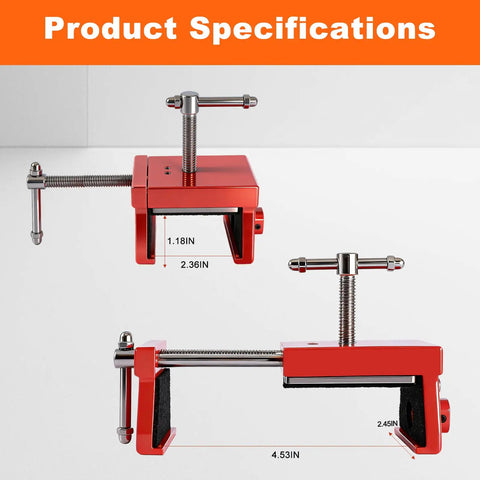 Pro Grade Cabinet Clamps With Built-In Drill Aligner, 2 Pack Face Frame Alignment Tool Set shown in product specifications
