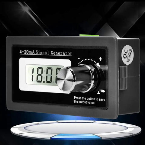 4-20mA Signal Generator And Analog Simulator For Two-Wire Transducer with LCD display and rotary encoder, close-up view