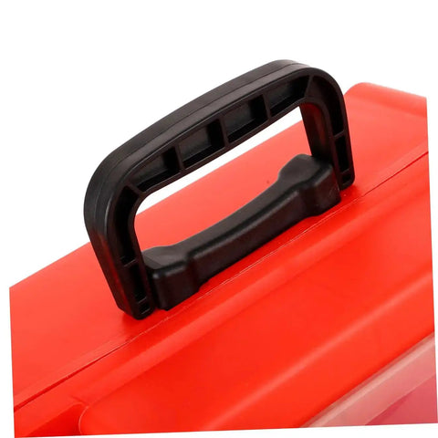 Close-up of handle on Portable Weatherproof Outdoor Electrical Junction Box With Impact Resistant Plastic Enclosure