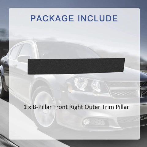 Right B Pillar Outer Trim For 2008-2020 Dodge Grand Caravan Town Country Black shown in front of a minivan.