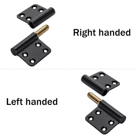 Right and left handed Six Pack 4 Inch Lift Off Flag Hinges Black Anodized Aluminum Removable Door Hinges With Lubricated Pins