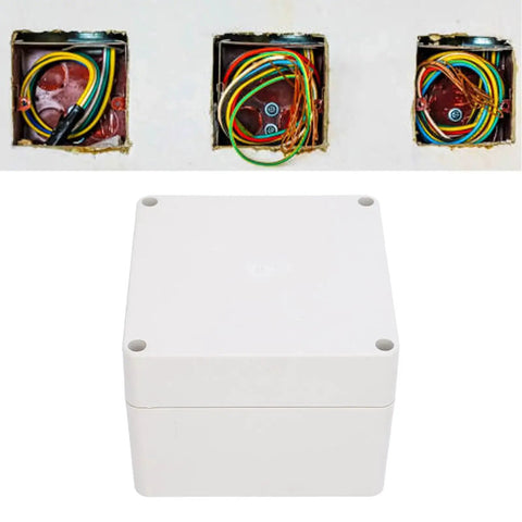 Rugged Weatherproof IP65 Electrical Enclosure Project Box 120X120X90MM ABS Plastic Outdoor Junction Box with wires and mounting holes