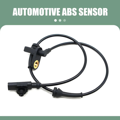 Rear-left ABS wheel speed sensor, black with mounting tab and electrical connector.