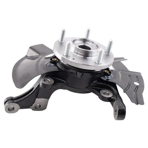 Front Steering Knuckle And Wheel Bearing Hub Assembly Kit Right Passenger Side For 2011 2012 2013 Hyundai Sonata 2.4L L4 Without Sport Suspension Replacement Ready To Install With Reference Numbers 698 464 517163R010 5172038110 5175039603, side view