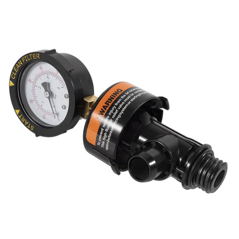 DearChan 98209800 high-flow manual relief valve with pressure gauge for pool and spa filter, 1 pack
